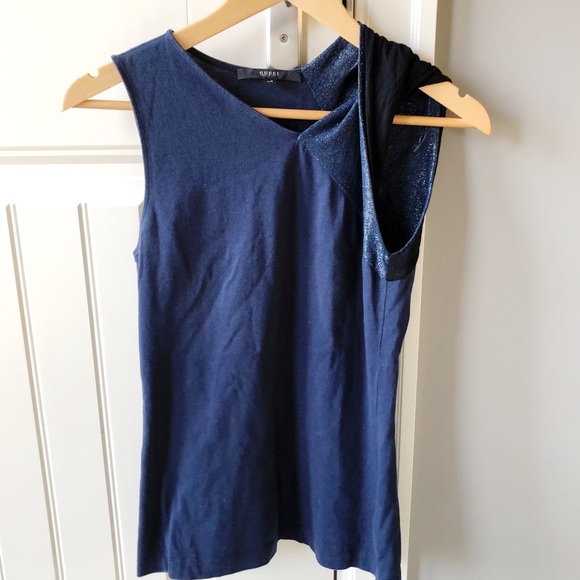 Gucci Tank Top Twist Shoulder Lurex Detail XS - Picture 2 of 5
